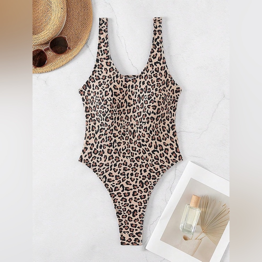 NWOT Leopard Print Thong Swimsuit
